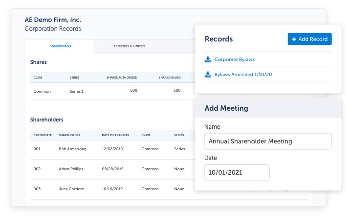 A screenshot of our Records Manager software